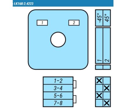 Кулачковые переключатели – Переключатель LK16R-2.4223\P03 схема 1-2, 2-полюсный Переключатель LK16R-2.4223\P03 схема 1-2, 2-полюсный