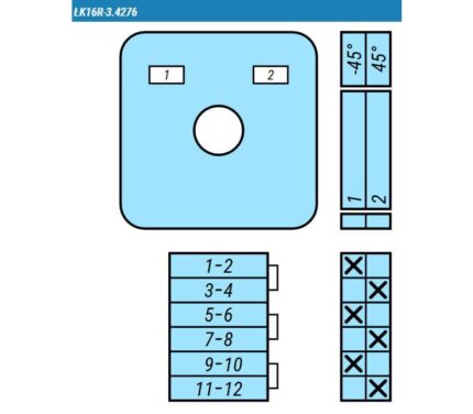 Кулачковые переключатели – Переключатель LK16R-3.4276\P03 схема 1-2, 3-полюсный Переключатель LK16R-3.4276\P03 схема 1-2, 3-полюсный