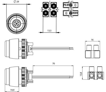 Звуковой сигнализатор SP22-SD-12 DC