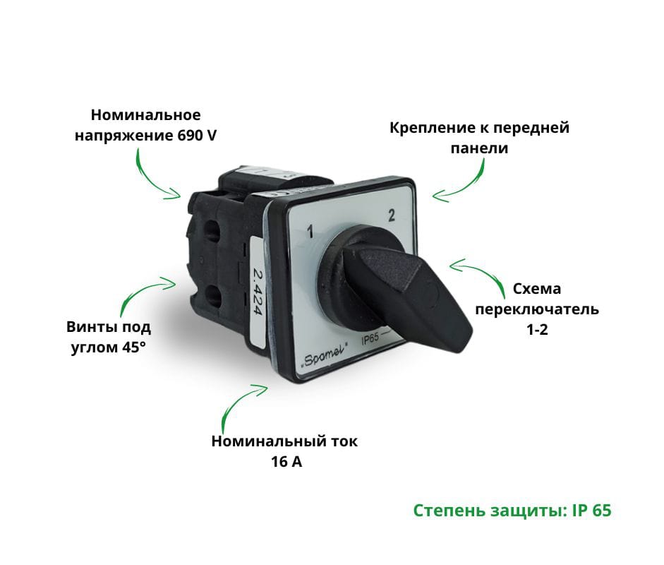 Кулачковые переключатели – Переключатель SK16G-2.424\P03 схема 1-2, 2-полюсный Переключатель SK16G-2.424\P03 схема 1-2, 2-полюсный