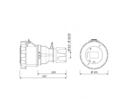 Промышленные розетки – Розетка BC1-3504-7312 кабельная Розетка BC1-3504-7312 кабельная